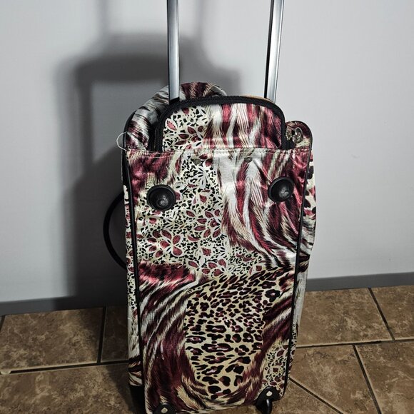 Kathy Van Zeeland Leopard Print Wheeled Suitcase - Picture 5 of 6